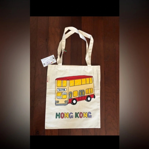 Hong Kong Canvas Eco Friendly Natural Cotton Tote Bag brand new - Picture 2 of 9